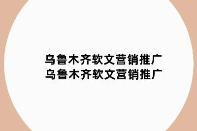 乌鲁木齐软文营销推广 乌鲁木齐软文营销推广